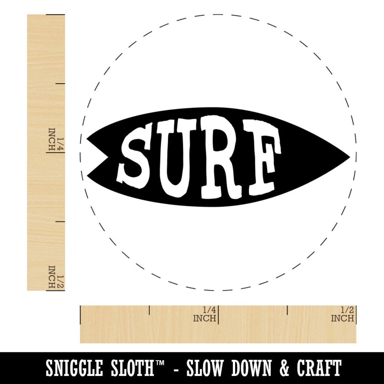 Surfing Surfboard Fun Text Self-Inking Rubber Stamp for Stamping Crafting Planners